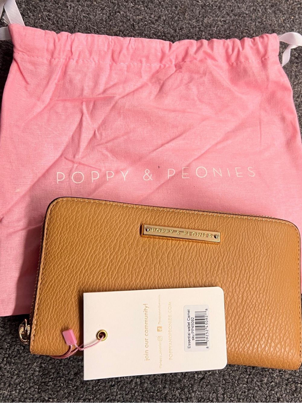 Poppy & Peonies Tan Essential Wallet